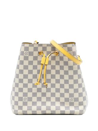 Louis Vuitton 2019 Damier Azur Neonoe MM bucket bag - White