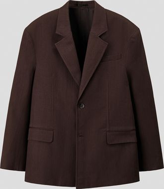 H&M Einreihiger Leinenblazer in Relaxed Fit - Brown