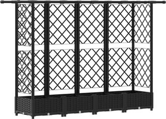 vidaXL Cama Elevada Con Trellis Y Techo Negro 202,5 X 40 X 121 Cm Pp Vidaxl