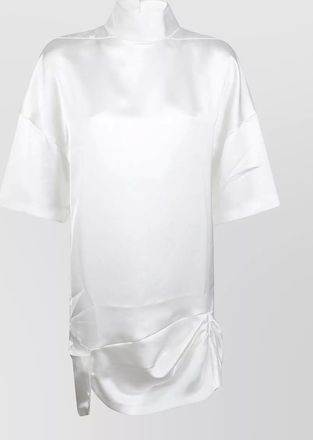 Iro tikka draped detail high neckline dress