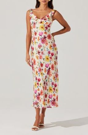ASTR the Label Zoie Floral Print Sleeveless Dress in Cream Multi Floral at Nordstrom Rack, Size Medium