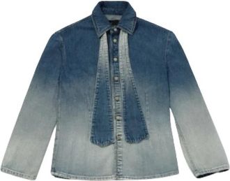 3x1 Cravate D&eacute;grad&eacute; Shirt - Dames - Spijkeroverhemden - Blauw - 2XS - Denim - Overhemden