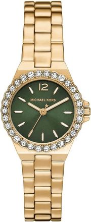 Michael Kors Womens MK7395 Lennox 30mm Gold Green Dial Ladies Watch Stainless Steel - Size 30mm
