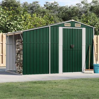 Berkfield Home Garden Shed Green 277x192.5x179 cm Galvanised Steel
