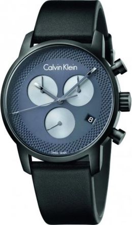 Calvin Klein Modern Quartz Horloge met Roestvrijstalen Kast en Leren Band - Dames - Horloges - Zwart - ONE Size - Leer - Accessoires