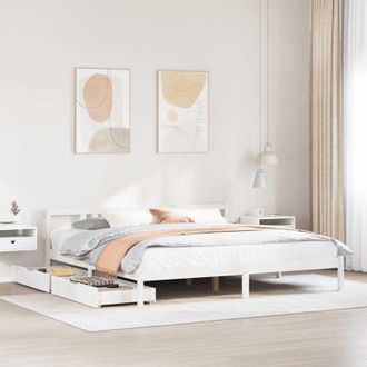 vidaXL Vidaxl - Estructura De Cama Sin Colch&oacute;n Madera Maciza Blanca 200x200 Cm
