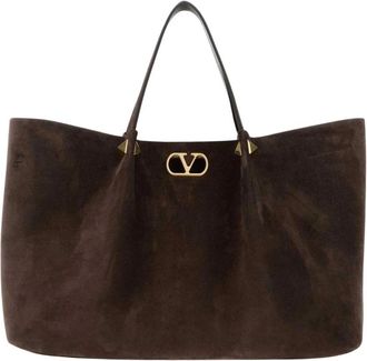 Valentino Garavani Grote Shopper in Zacht Su&egrave;de - Dames - Shoppers - Bruin - ONE Size - Su&egrave;de - Tassen