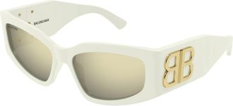 Balenciaga Stijlvolle zonnebril - Dames - Zonnebrillen - Wit - 57 MM - Accessoires