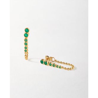 Edge of Ember Globe Green Onyx Chain Loop Earring at Nordstrom