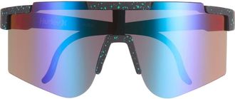 Hurley Semi-Rim Shield 137mm Polarized Sunglasses in Blue/black at Nordstrom Rack