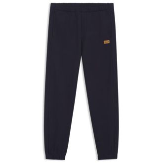 HUGO BOSS Cotton-terry sweatpants with logo badge