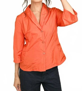 Katharina Hovman 3/4 Sleeve Blouse In Papaya