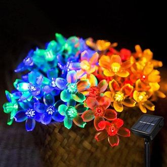 OEM Guirnalda De Luces Solares Para Jard&iacute;n, Luces De Hadas Solares Blossom De 7 Metros (23 Pies), 8 Modos, 50 Led, Impermeables, Navidad