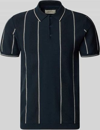 Blend Slim Fit Poloshirt mit Knopfleiste Modell AVEN in Marine, Gr&ouml;&szlig;e XXL