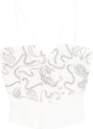 Iro White Embellished V Neck Top