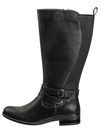 Sheego Weitschaftstiefel SHEEGO, Damen, Gr. 38, XL-Schaft, schwarz, Leder, Schuhe Weitschaftstiefel