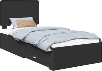 vidaXL Estructura De Cama Negro 75 X 190 Cm Madera De Ingenier&iacute;a Vidaxl