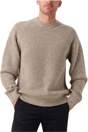 Drykorn Rippley Sweater - Heren - Ronde hals truien - Beige - XL - Katoen - Truien & Vesten