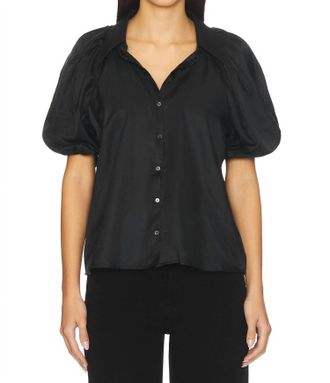 Citizens Of Humanity Leila Classic Button-Up Blouse In Black