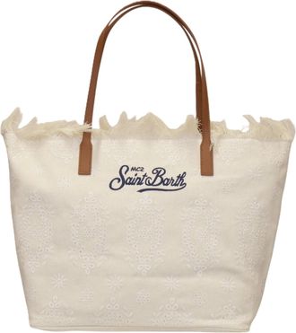 MC2 Saint Barth Textured Floral Tote Bag with Leather Handles