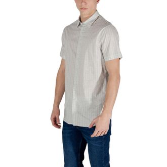A|X Armani Exchange Cotton Short-Sleeve Shirt - Cream