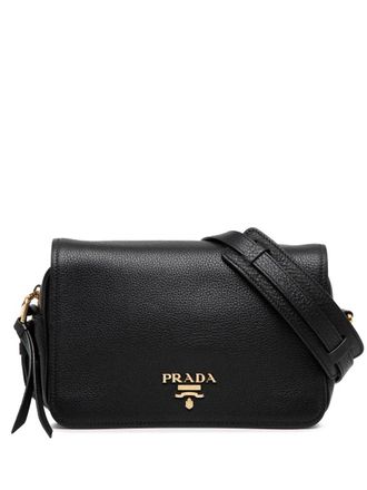 Prada 2010-2025 Vitello Phenix Flap crossbody bag - Black