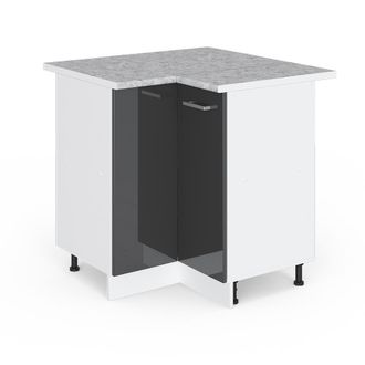 Vicco Mueble Esquinero Universal R-line, Antracita Alto Brillo, 75.6 Cm Con Puerta, Con Encimera