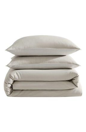 Calvin Klein Reversible Tencel Lyocell Duvet Cover & Sham Set in Beige/Tan at Nordstrom, Size King