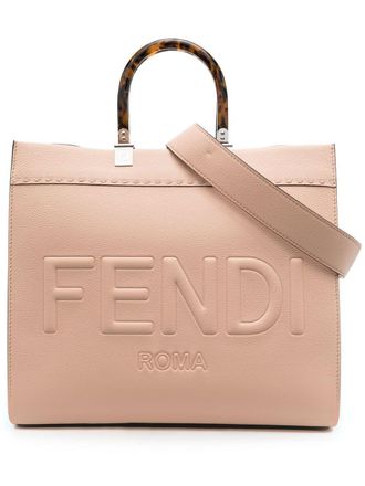 Fendi Sunshine logo-embossed tote bag - Pink