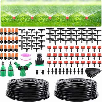 OEM Kit De Riego Por Goteo Para Jard&iacute;n, Sistema De Riego Por Goteo Autom&aacute;tico De 30 Metros (98 Pies) Para Invernaderos Con Tuber&iacute;a De Distribuci&oacute;n Ciega A