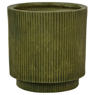 Beliani Maceta De Mezcla De Arcilla Verde Oliva 30 Cm Agujero Drenaje Acabado Vertical Daria