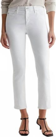 AG - Adriano Goldschmied Mari Cropped Slim Straight Jeans In Galaxy White