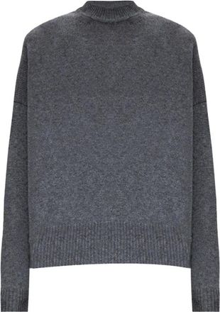 Jil Sander Crew Neck Cashmere Jumper - Dames - Cashmere truien - Grijs - S - Kasjmier - Truien & Vesten