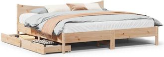 vidaXL Estructura De Cama Con Cajones Madera Maciza De Pino 180x200 Cm Vidaxl