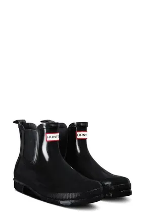 Hunter Original Gloss Waterproof Chelsea Boot in Black at Nordstrom, Size 9