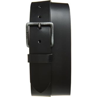 BOSS Jeeko Leather Belt in Black at Nordstrom, Size 34