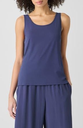 Eileen Fisher Slim Fit Scoop Neck Silk Tank in Bluette at Nordstrom Rack, Size Xx-Small