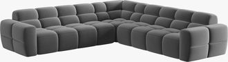 MICADONI 5-Sitzer Design Ecksofa Lisa - Samtbezug