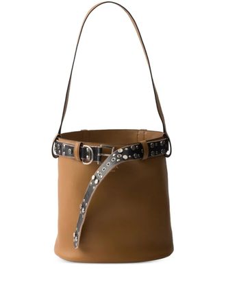 Prada Buckle bucket bag - women - CALFSKIN - OS - Brown