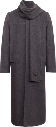 Maison Margiela Cappotto lungo con foulard - Grigio