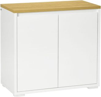 HOMCOM Homcom - Aparador De Sal&oacute;n Armario De Almacenamiento Mueble Auxiliar De Cocina Con 3 Puertas Y Estantes Ajustables Para Comedor Entrada 120x37x75 Cm