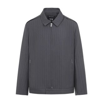 Yohji Yamamoto Pinstripe Refined Wool UT Blouson - Heren - Bomber jackets - Grijs - XL - Wol - Jassen