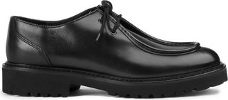 Doucal's Elegante Zwarte Leren Veterschoenen - Heren - Veterschoenen - Zwart - 44 EU - Leer - Schoenen