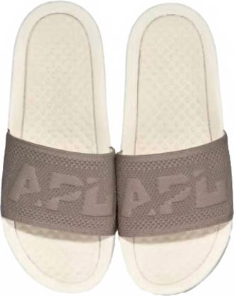 Athletic Propulsion Labs Mens Big Logo Techloom Slide In Ivory/tundra