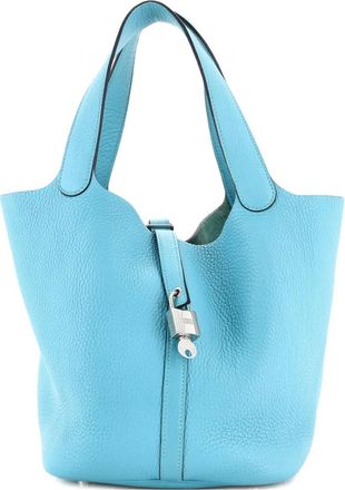 Hermès Picotin Lock Bag Clemence MM bucket bag - Blauw
