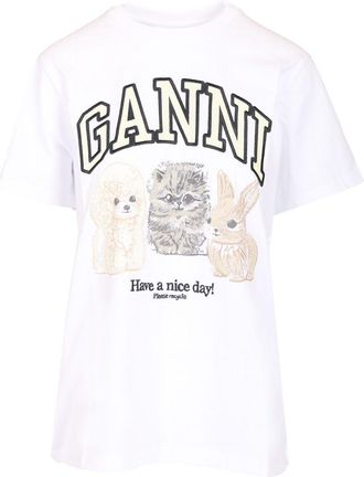 Ganni Animal Print T-shirt