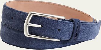 Ermenegildo Zegna Mens Triple Stitch Leather Belt