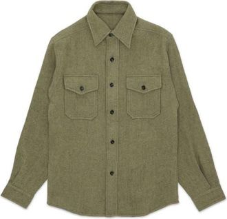 Fortela Kenny Wool Overshirt in Sage Green at Nordstrom, Size Medium Eu