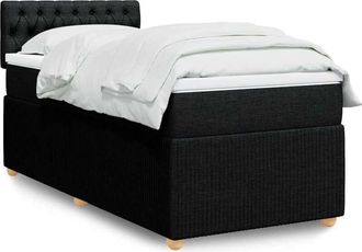 vidaXL Cama Box Spring Con Colch&oacute;n Tela Negro 90x190 Cm Vidaxl
