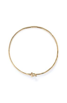 UNOde50 Choker Necklace with Front Clasp and White Topaz in Gold at Nordstrom, Size Large